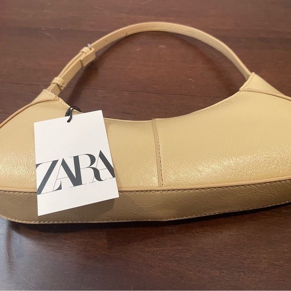nwt sold out zara elongated Shoulder Bag vanilla yellow - Picture 6 of 12